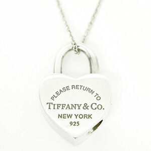 Tiffany Co to Heart Lock Padlock Silver Pendant